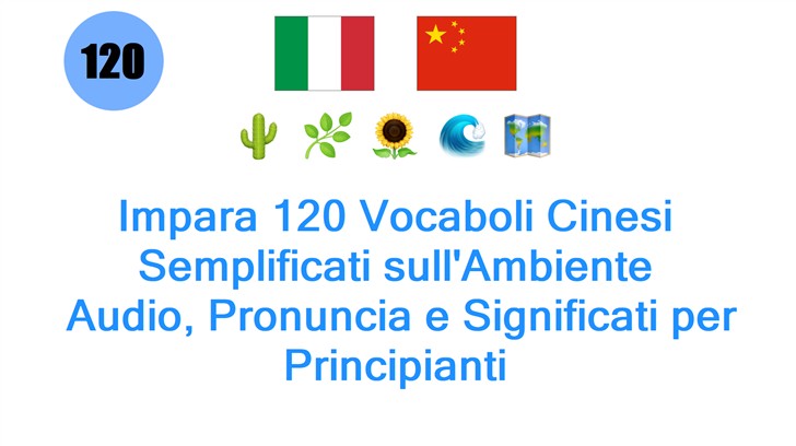 Impara 120 Vocaboli Cinesi Semplificati sullAmbiente: Audio, Pronuncia e Significati per Principianti